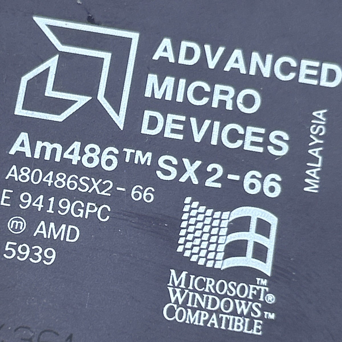 AMD 486 SX2 66 MHz CPU A80486SX2-66 Very Rare Vintage Processor