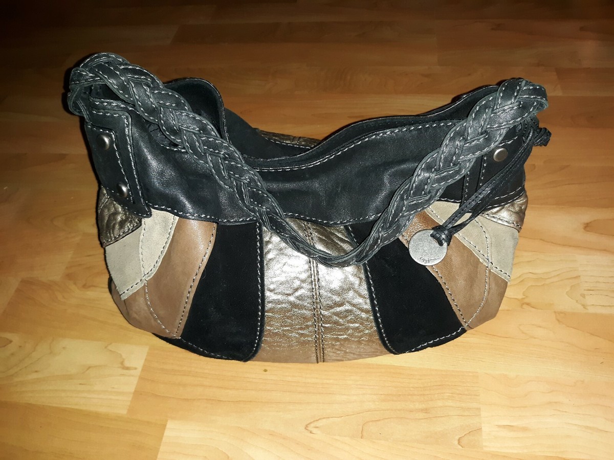 FOSSIL Fifty Four Multicolor Patchwork Leather Suede Breaded Strap