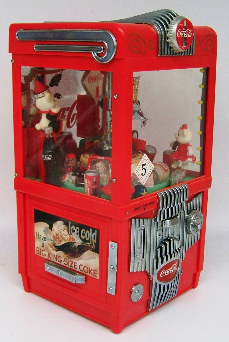 VINTAGE 1997 COCA COLA COIN BANK ENESCO ARCADE MACHINE CRANE CLAW