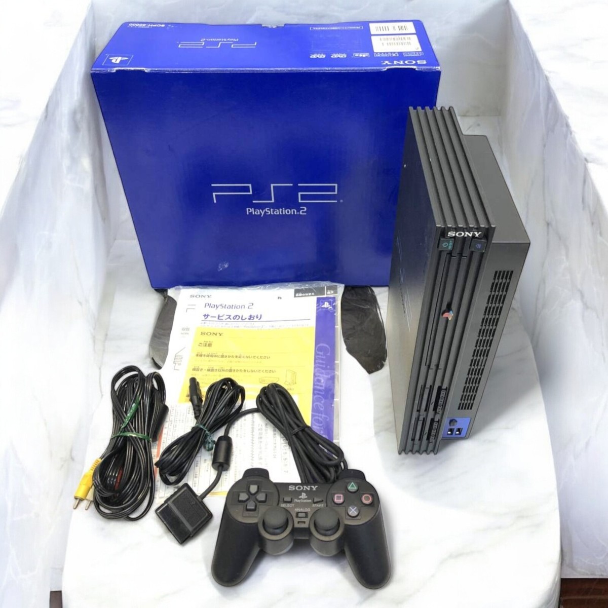 Sony PlayStation 2 PS2 SCPH-30000 Black Console W/Box F/S Tested