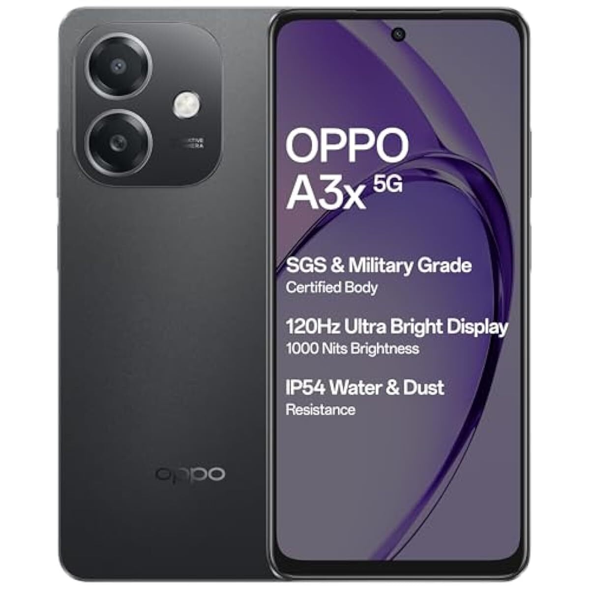 OPPO A3X 5G (Sparkle Black, 4GB RAM, 64GB Storage)|6.67” HD+ 120Hz