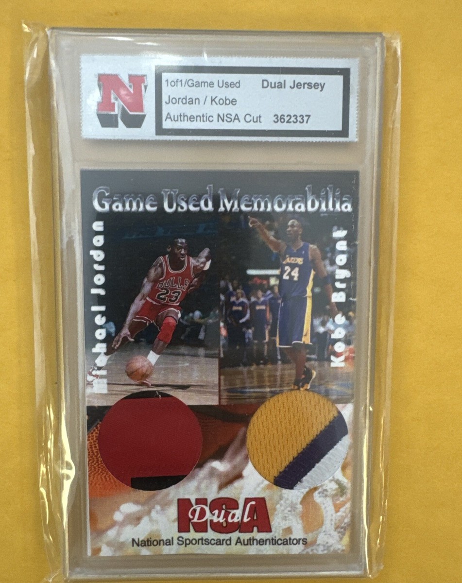 Kobe Bryant / Michael Jordan Dual Game Used Jersey NSA LE Duel
