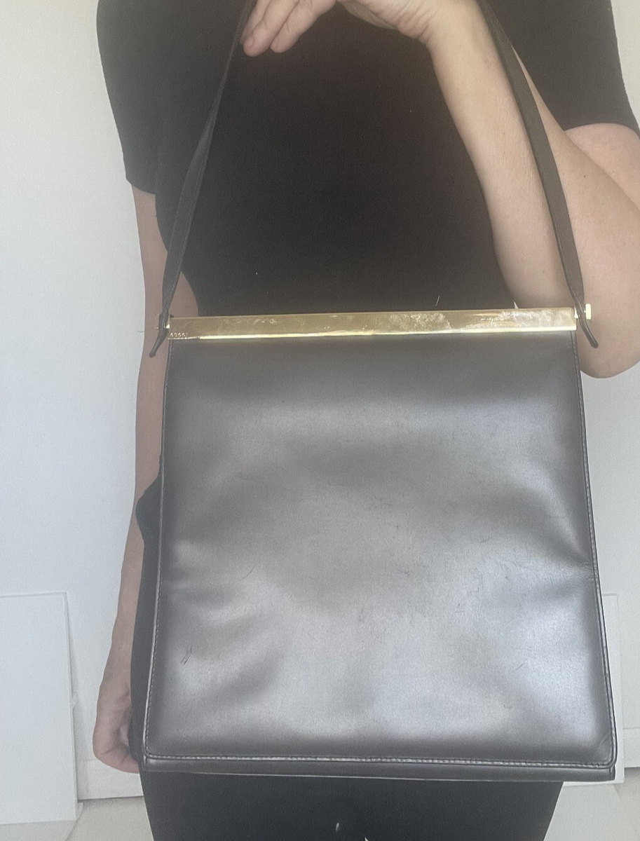 GUCCI TOM FORD era Vintage Grey Flap Leather Shoulder Bag | eBay