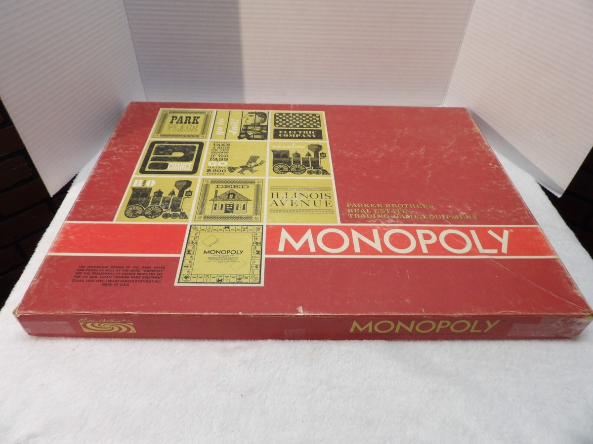 Vintage 1964 Monopoly Board Game Red Box Parker Brothers Complete
