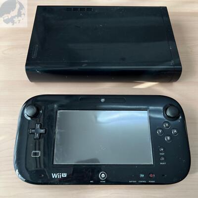 Nintendo Wii U Game Console ONLY 32GB Gamepad Black Region (JAPAN