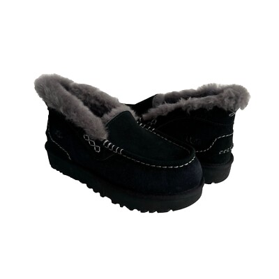 UGG WOMEN ANSLEY PARC BLACK SUEDE PLATFORM SHOES US 10 / EU 41