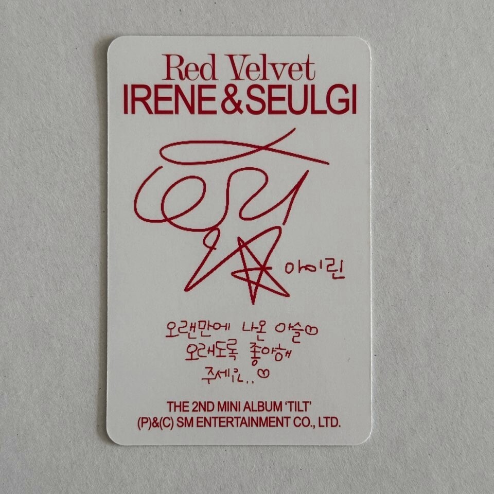 Red Velvet - Irene & Seulgi TILT Photobook QR Official Photocard