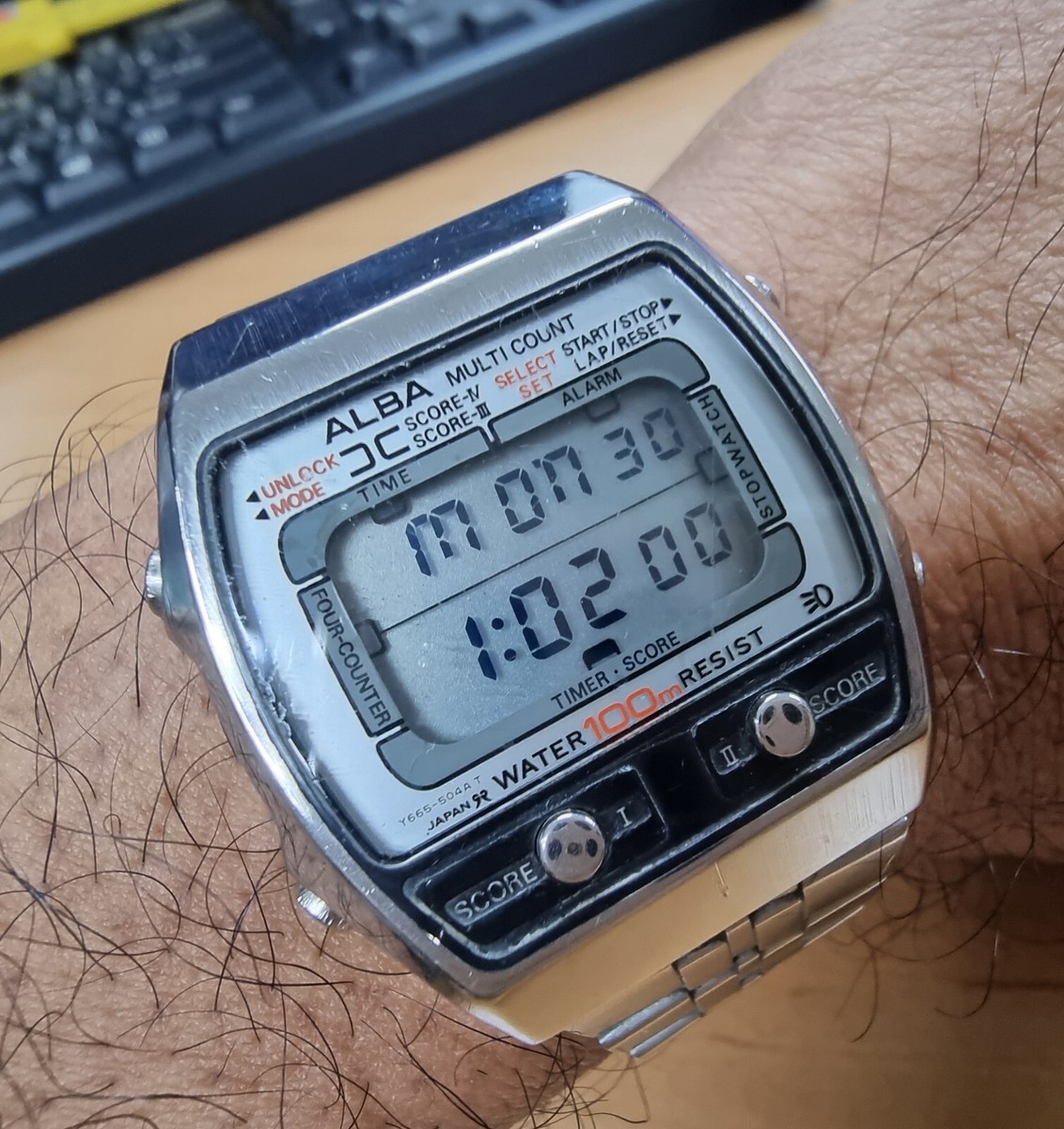 RARE Seiko Alba Vintage Digital Watch Y665-5030 Multi Count