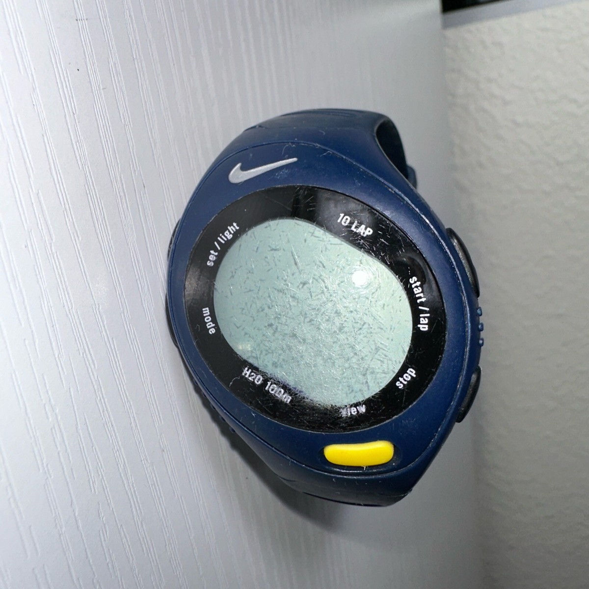 Nike Triax Bowerman Digital Watch Men Blue 10 Lap Broken Band 46MM