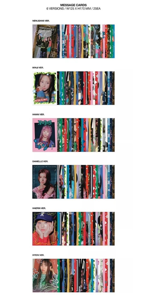 Newjeans OMG ( Ditto ) Message Card VER. Album 6EA SET | eBay