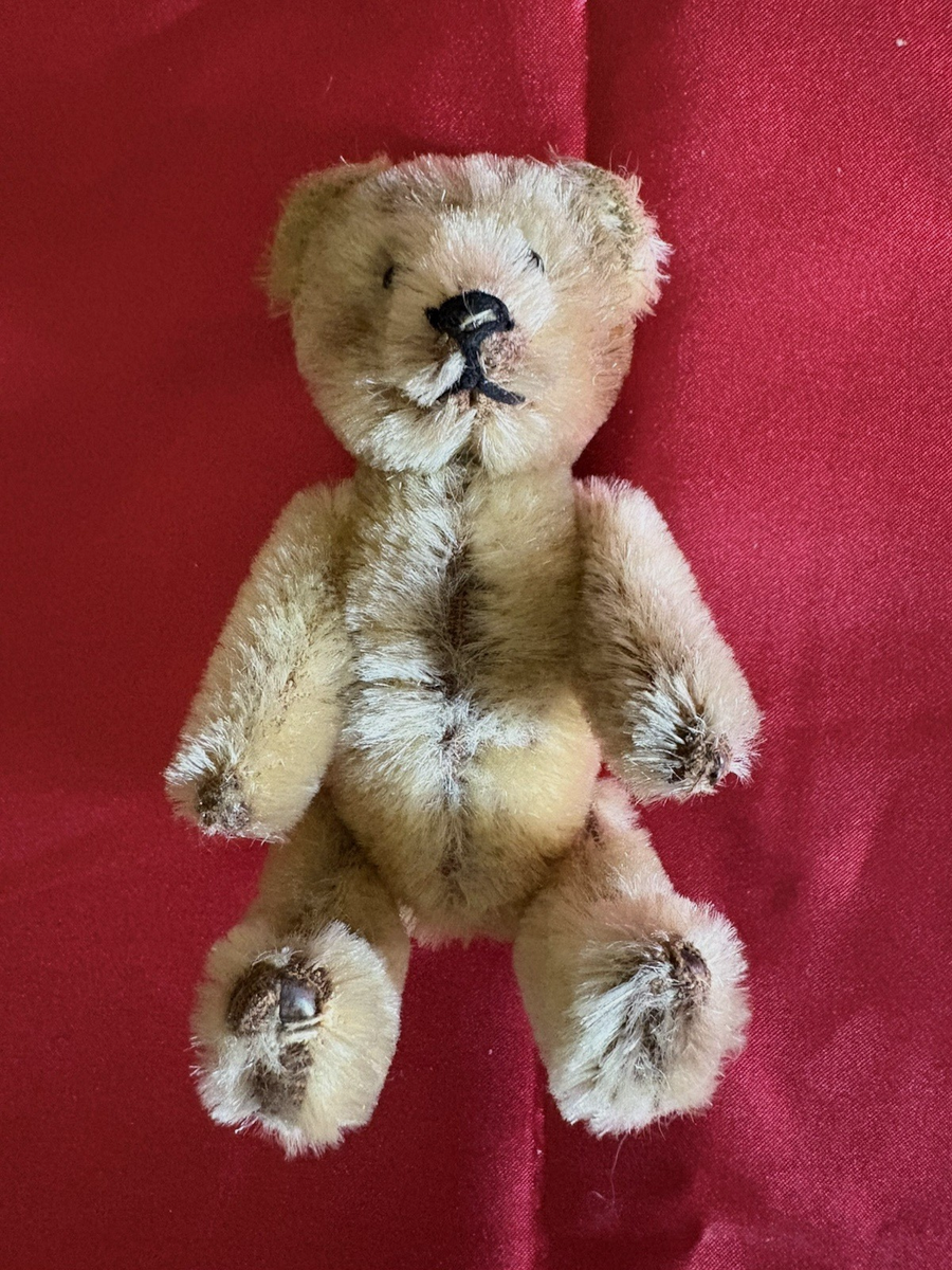 Schuco Teddy Bear Glass Perfume Bottle Mohair Excellent 5