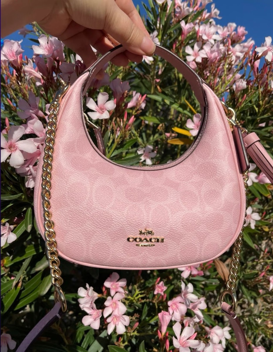 NWT Coach Carmen Mini Crossbody Bag In Signature Canvas CAM83 Gold