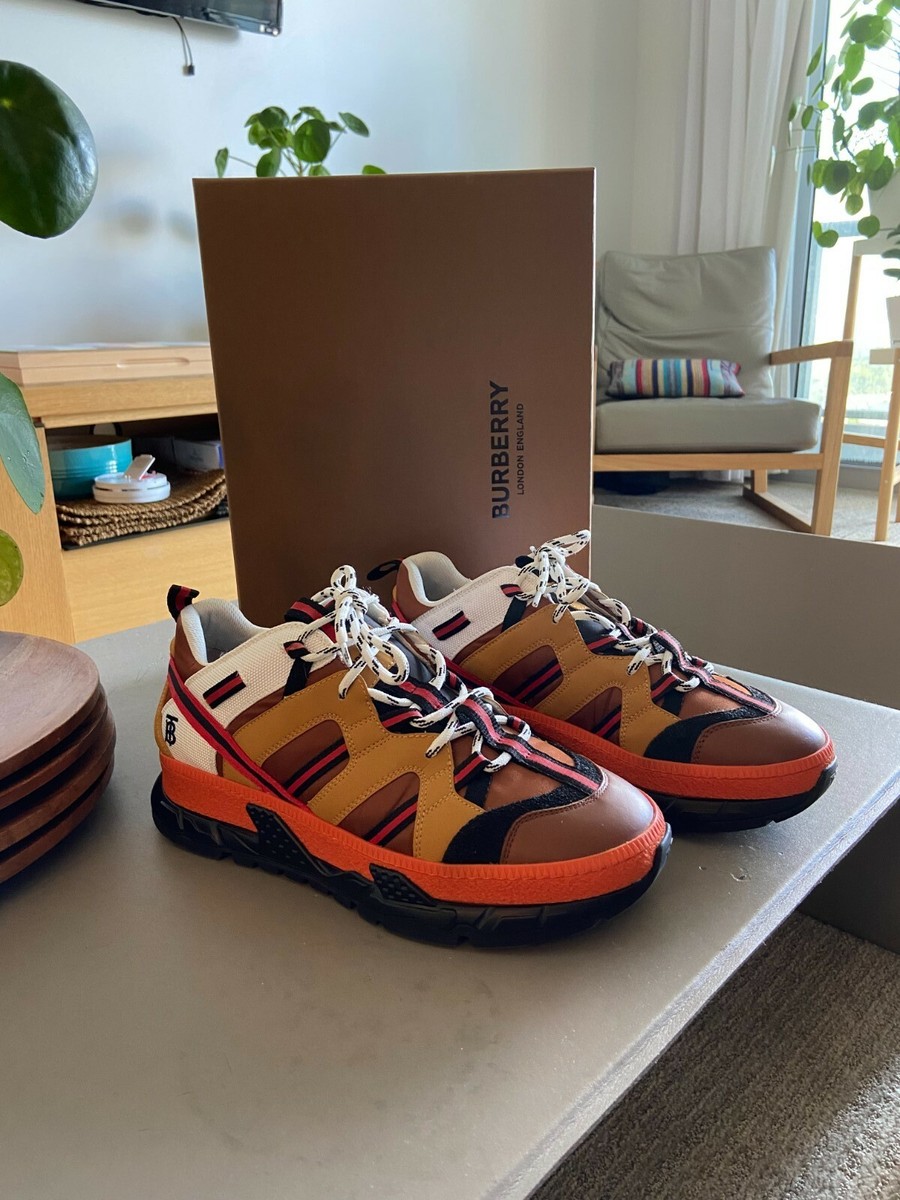 Burberry men sneakers UNION ORANGE US 9.5 | eBay