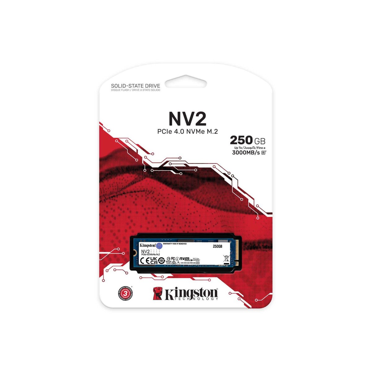 Kingston NV2 PCIe 4.0 x4 NVMe SSD Internal Hard Drive M.2 250GB