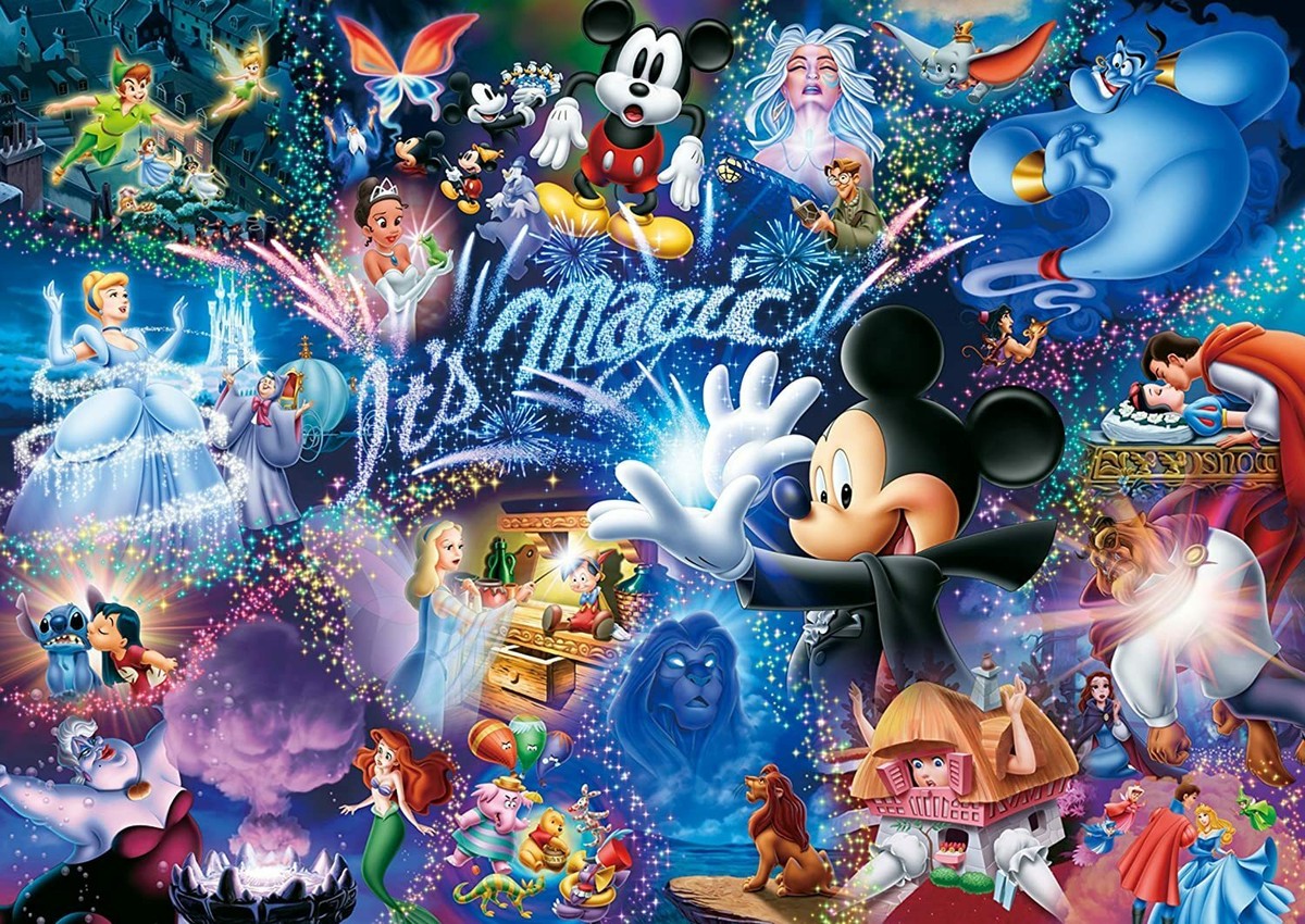 JIGSAW GALLERY 1000PCS.ミッキーミニージグソーパズル当時物 JIGSAW