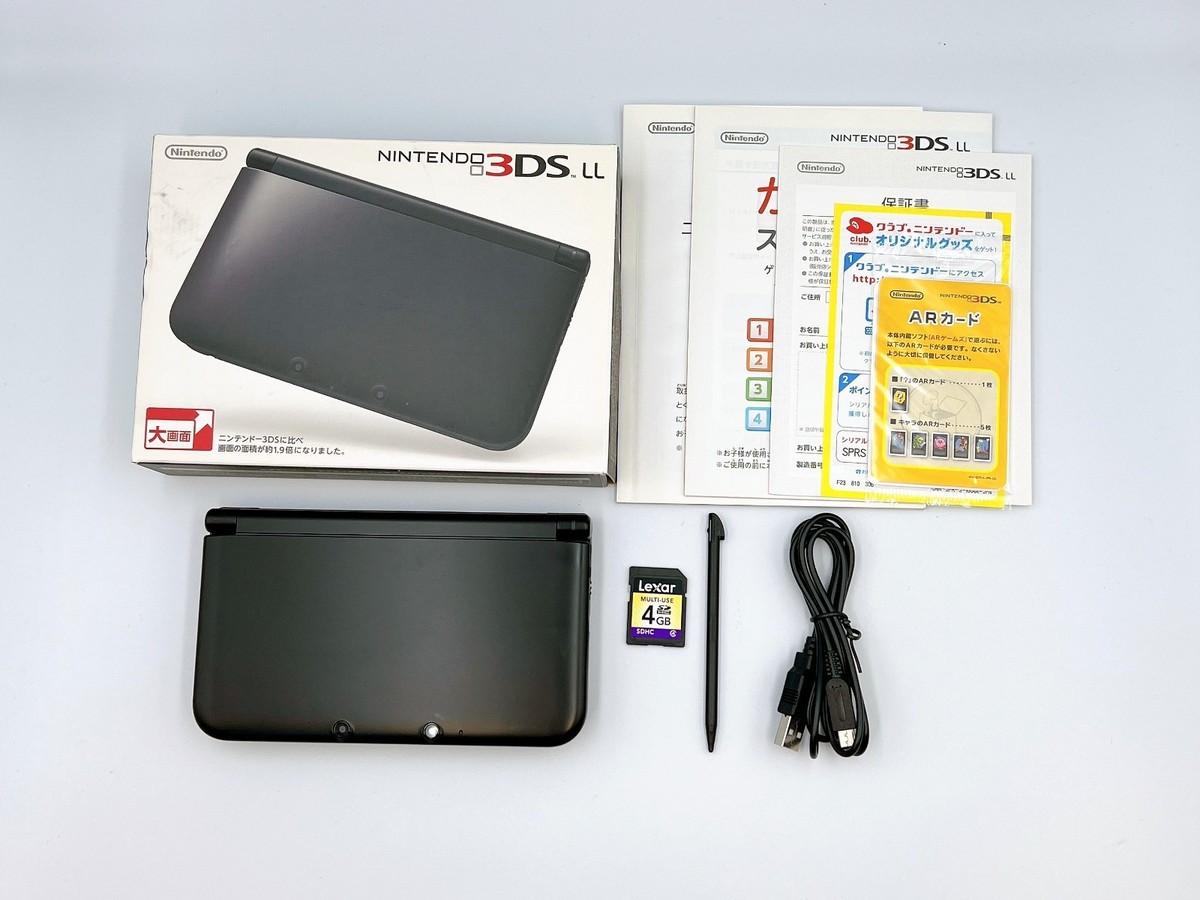 Nintendo 3DS XL LL Console Black Tested Working Boxed Japan Model