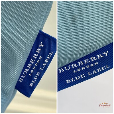 Authentic Burberry Blue Label Light Blue Nova Check Canvas Medium