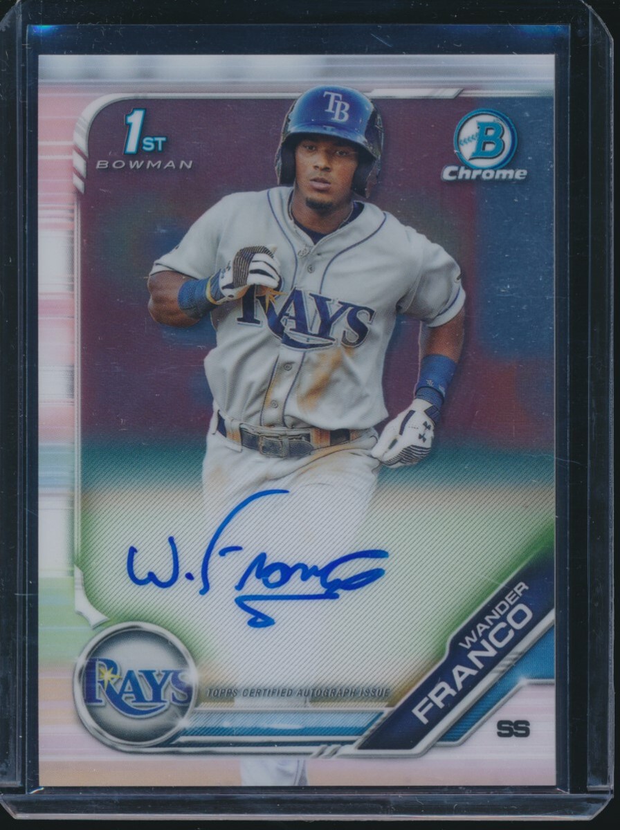 WANDER FRANCO AUTO 1st 2019 Bowman Chrome Autograph Tampa Bay Rays