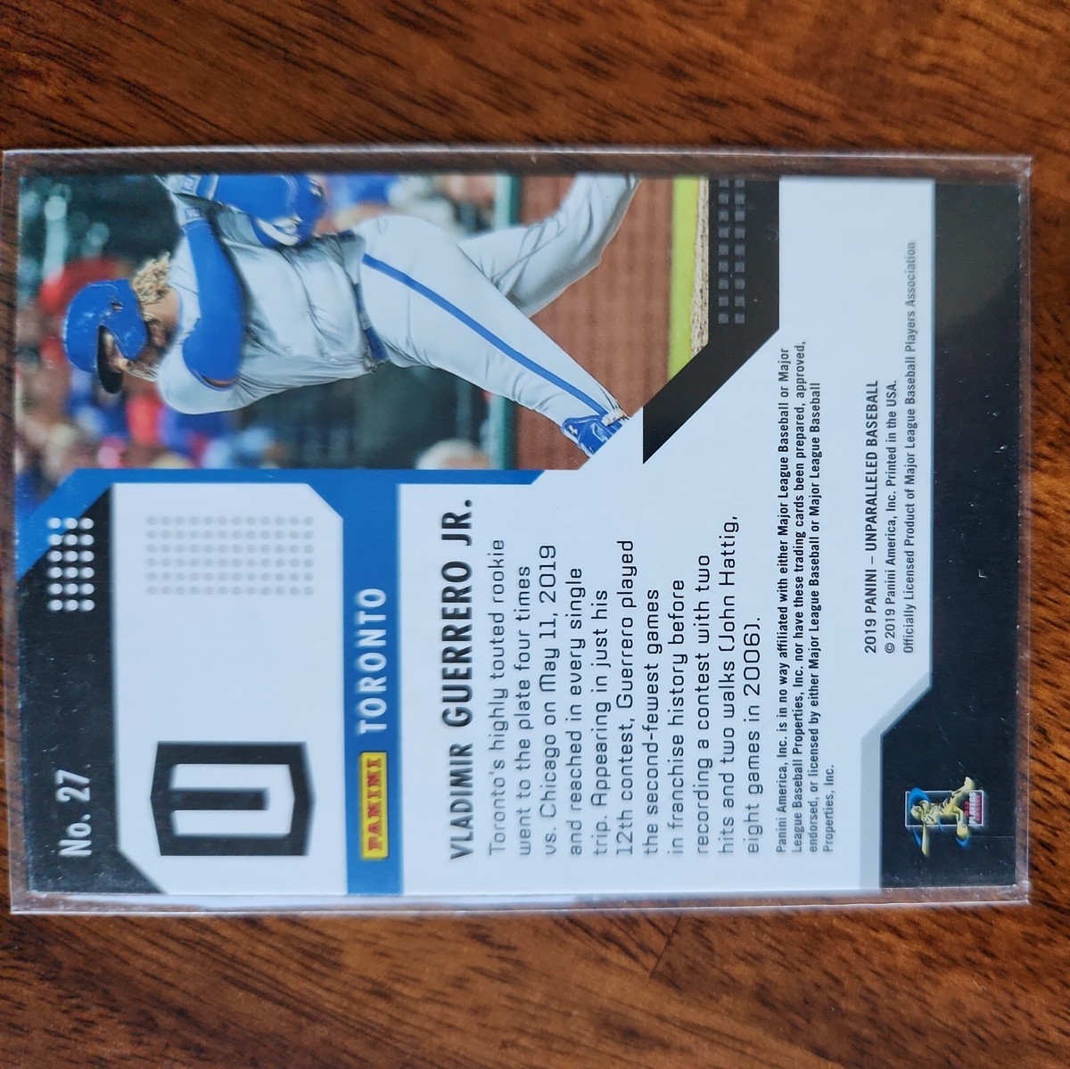 2019 Panini Unparalleled Vladimir Guerrero Jr. Rookie Card RC No