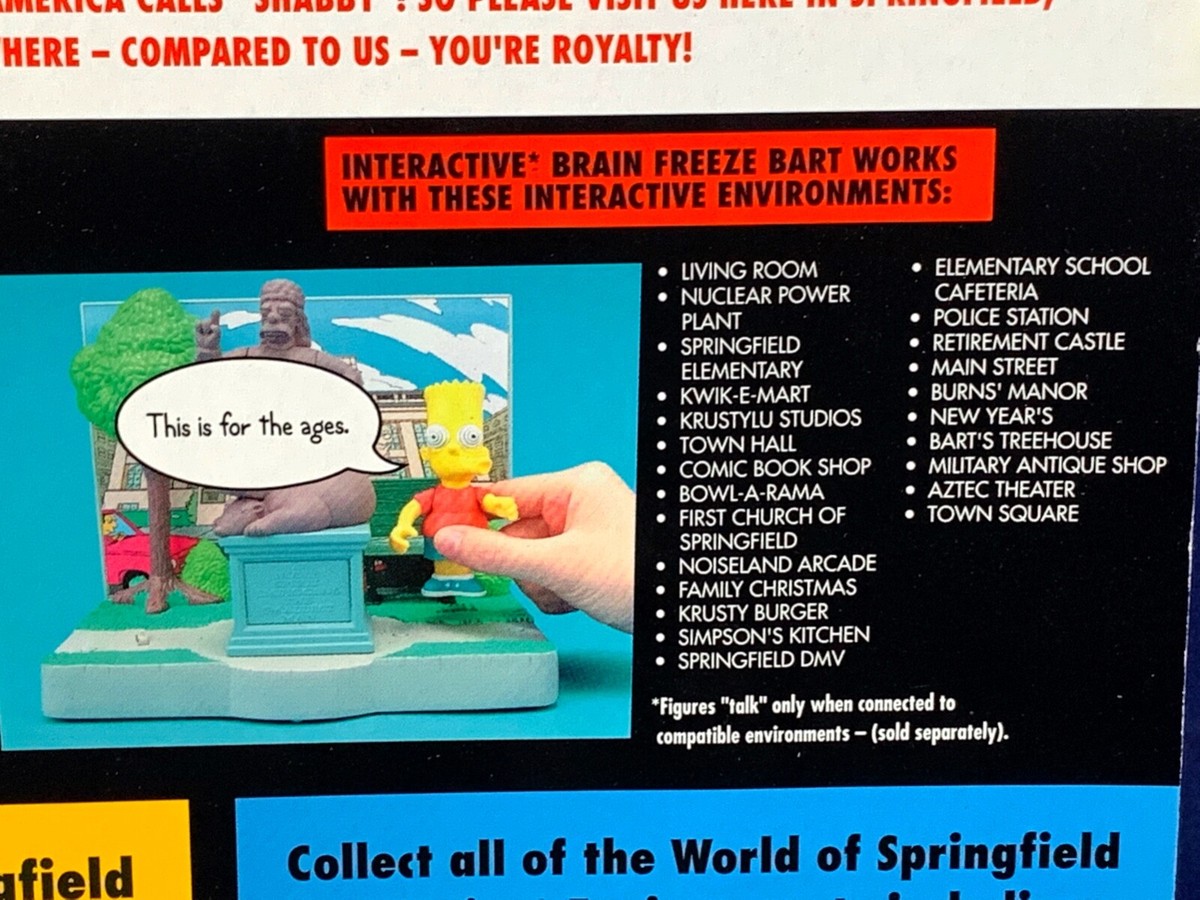 New BRAIN FREEZE BART WOS Simpsons PLAYMATES SERIES 16 Interactive