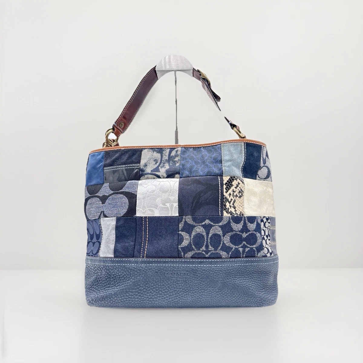 Coach Patchwork Denim Exterior Shoulder Bags Bags & Handbags for