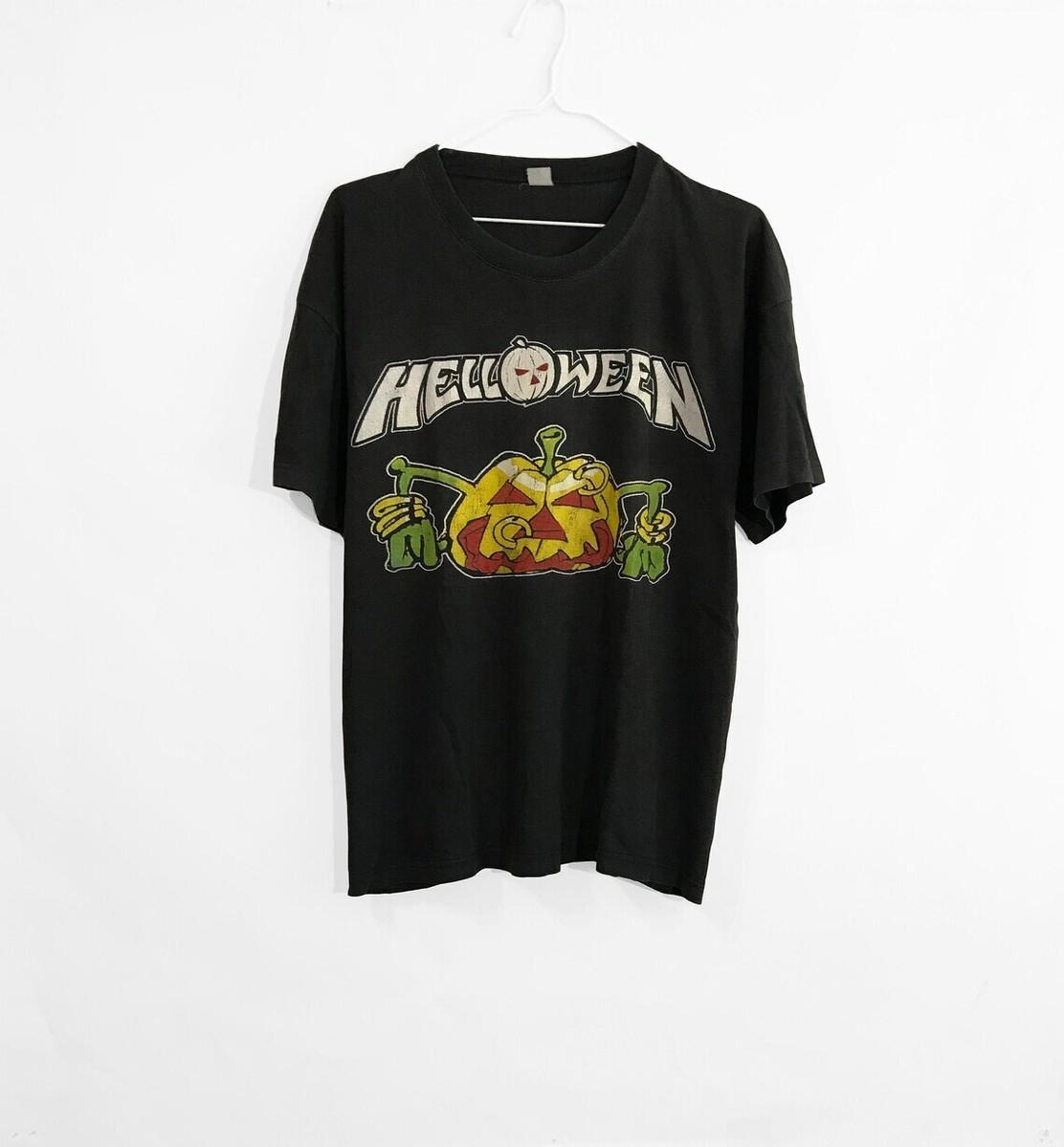 Vintage 90's Helloween T-shirt Heavy Metal Hard Rock Band Black