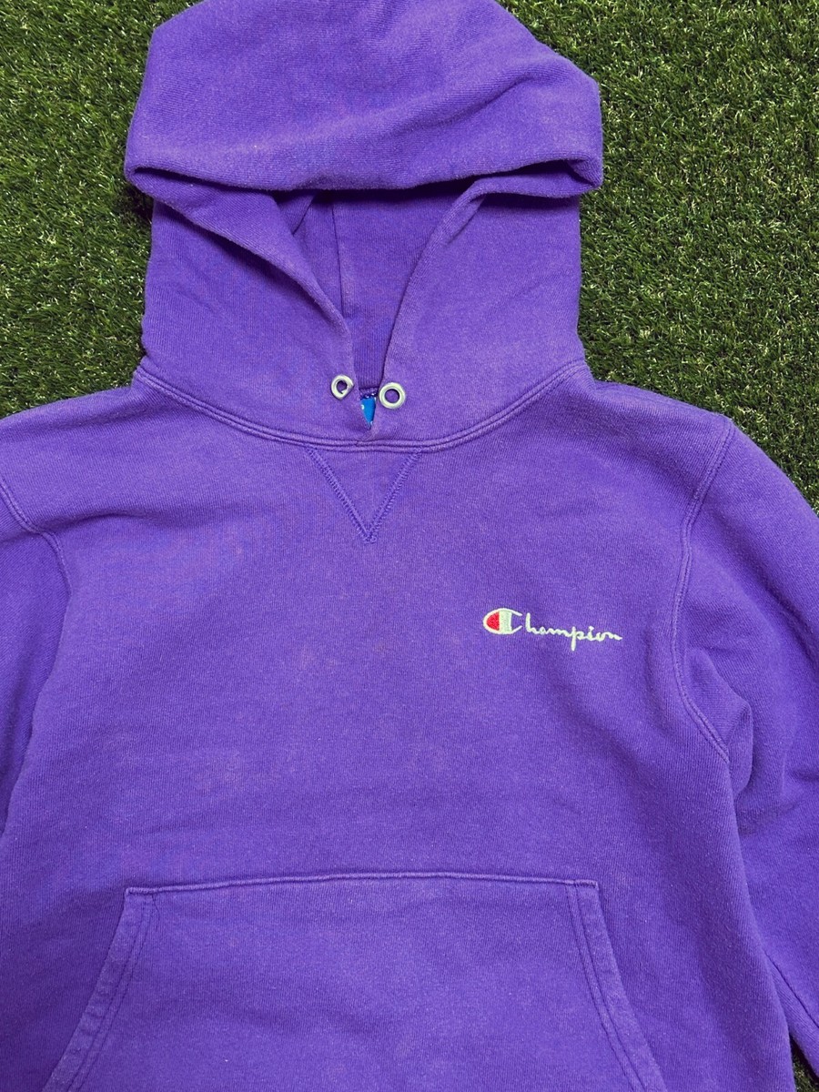 80s Vintage Champion Reverse Weave Hoodie Sweatshirt M Purple v
