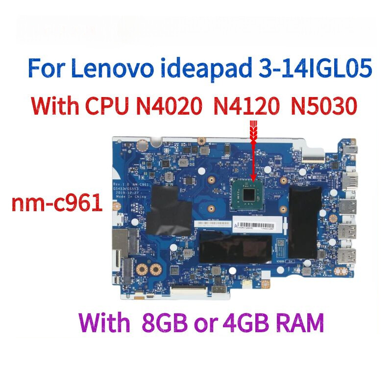 NM-C961 For Lenovo ideapad 3-14IGL05 Motherboard W/ CPU N5030
