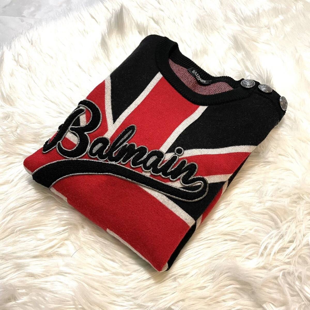Published in Lookbook Balmain HOMME Union Jack Emblem Button Knit