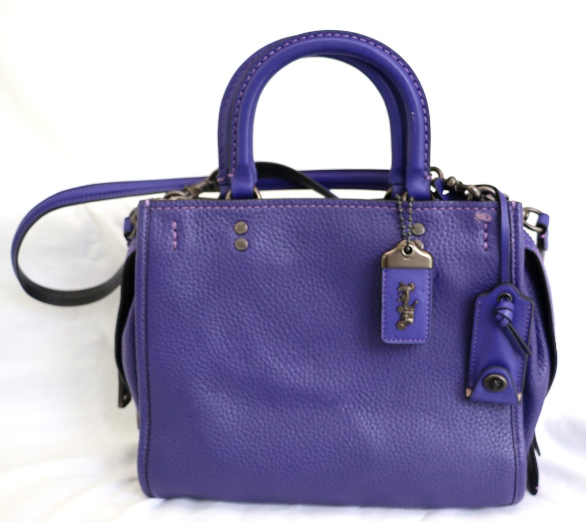 COACH 1941 X Disney Purple Pebble Leather Rogue 25 Satchel