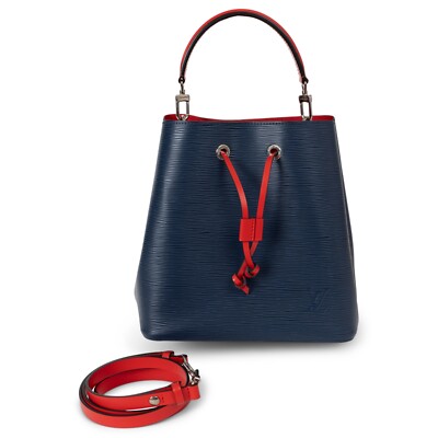 71032 auth LOUIS VUITTON Indigo Coquelicot blue Epi leather NEONOE