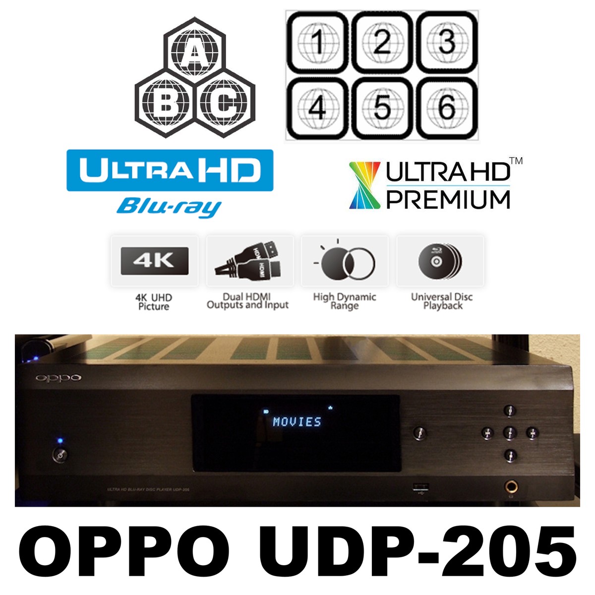 OPPO DIGITAL UDP-205 MULTI CODE REGION FREE 4K ULTRA HD BLU-RAY