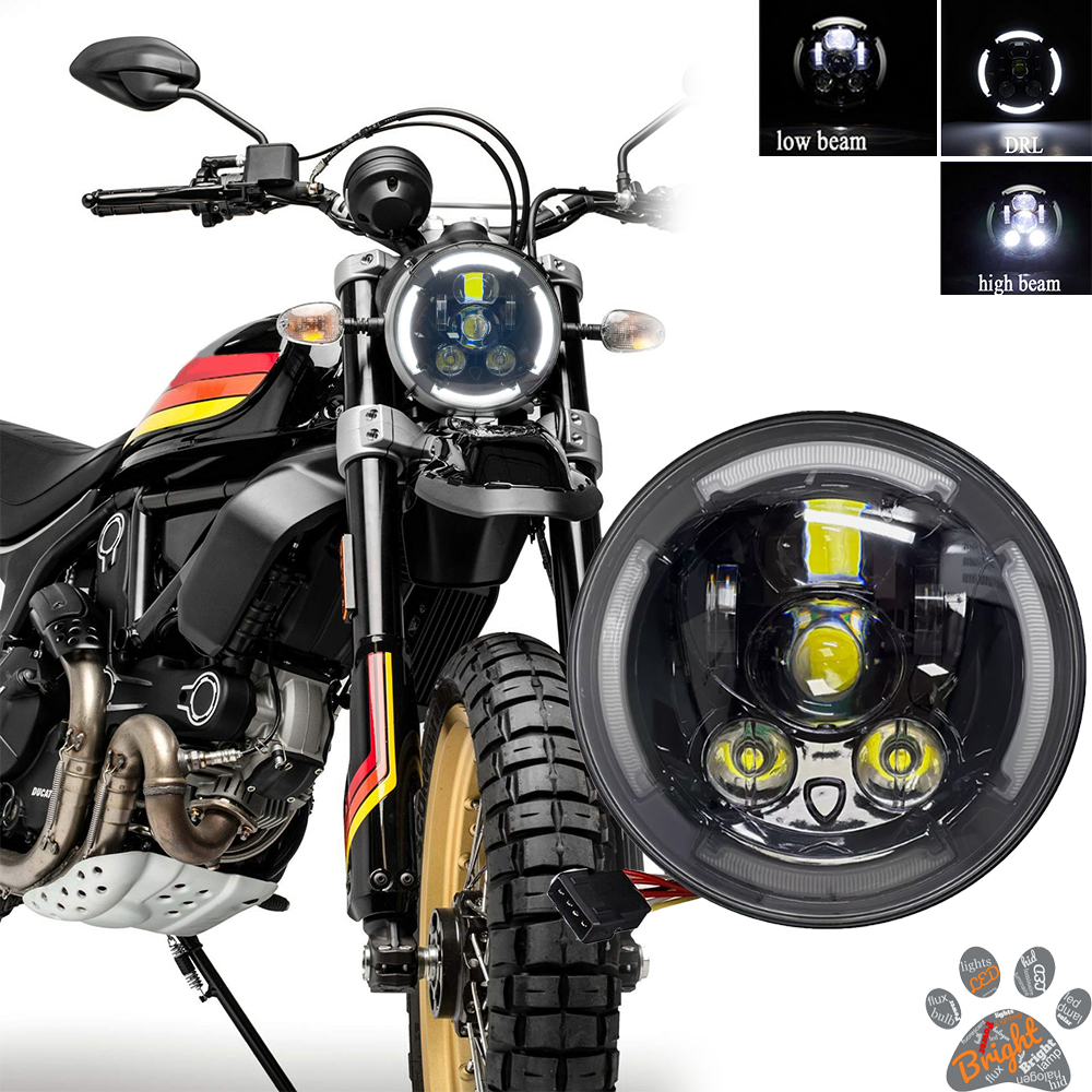 Fit 2015-2018 Ducati Scrambler Desert Sled Front Lamp DRL LED