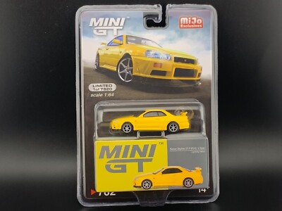 Mini GT Nissan GT-R (R34) V-Spec Lightning Yellow #762 1/64 | eBay