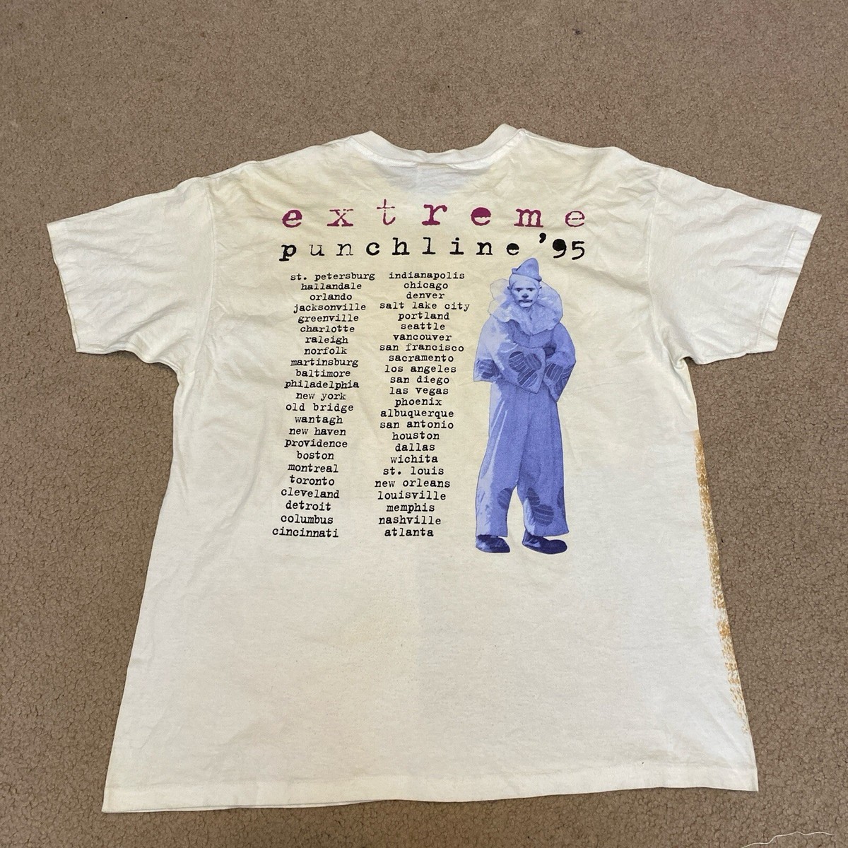 Vintage 1995 Extreme Band “Punchline” All Over Print Tour Shirt Sz