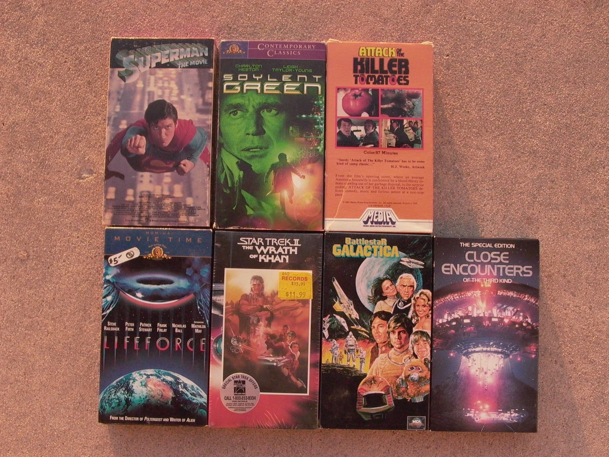 Sci-fI VHS Videos 7- 1970-80 all Classics Great shape, cased 9+