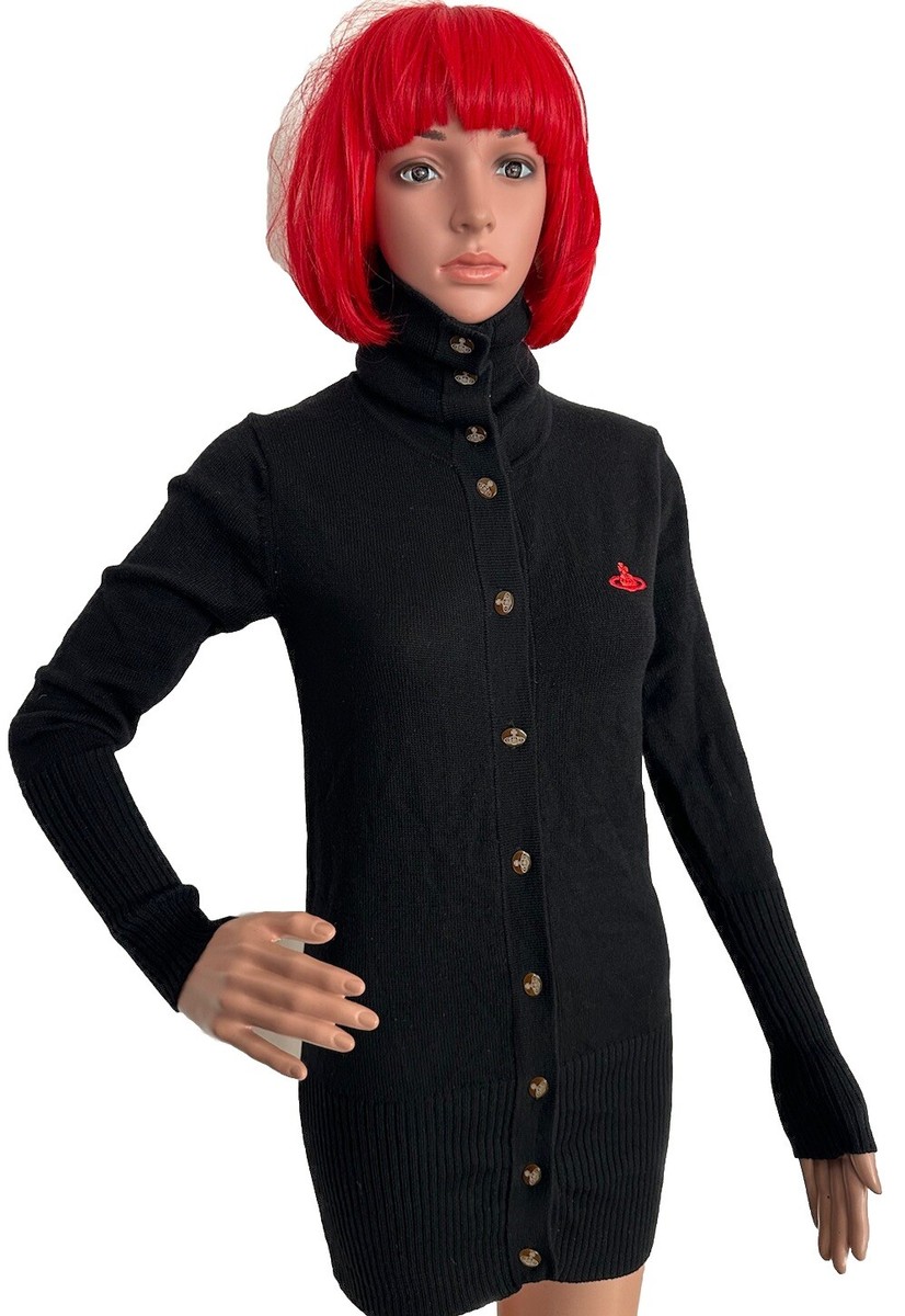 VIVIENNE WESTWOOD Cardigan Red Label Orb Logo Black Made In Italy