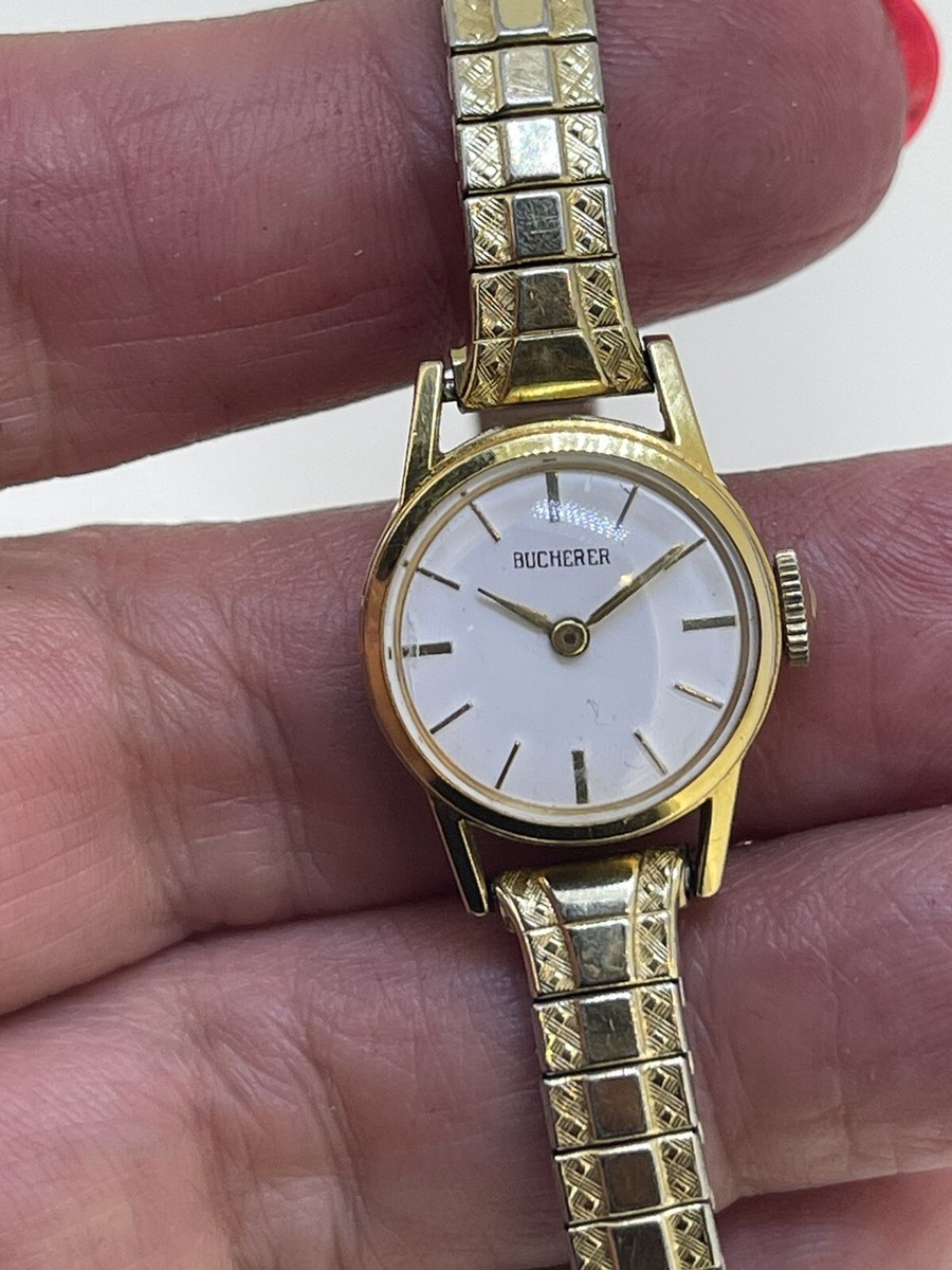 Vintage 1950's Bucherer Ladies Watch Gold Plated 17 Jewels Swiss