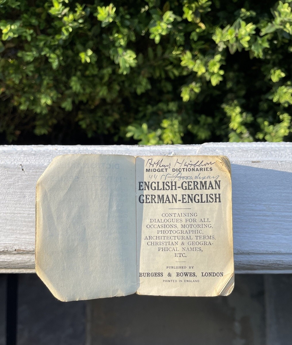 Vintage English German Midget Series Dictionaries Book Miniature
