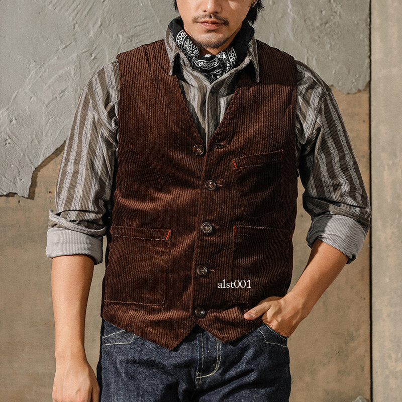 Men's 1940s Corduroy Hunting Vest Vintage Inspired Safari