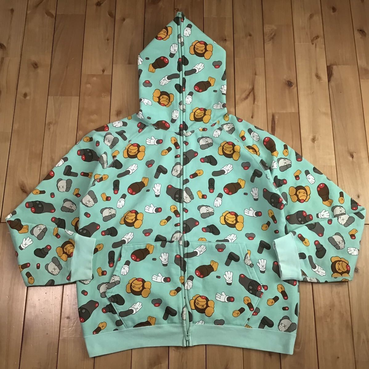 BAPE × kaws milo companion full zip hoodie NIGO Mint green A