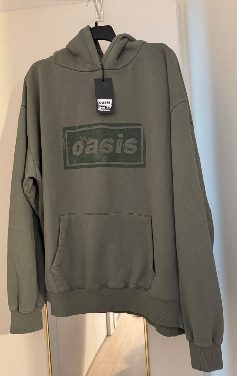 Oasis Live '25 Lino Logo Hoodie Green Heavyweight NWT 3XL XXXL