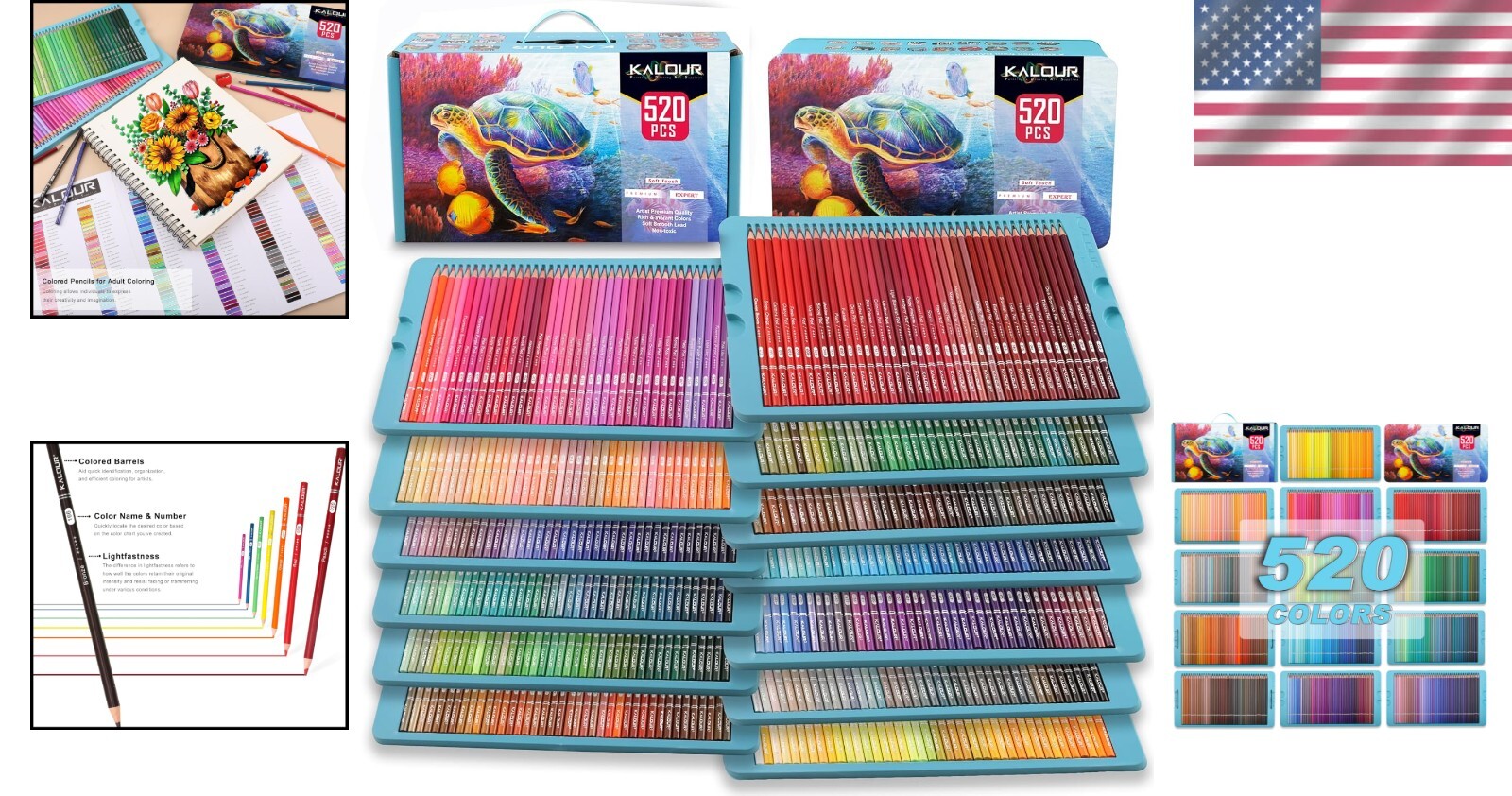 All-in-One Artistic Colored Pencil Set of 520 - Perfect Gift for