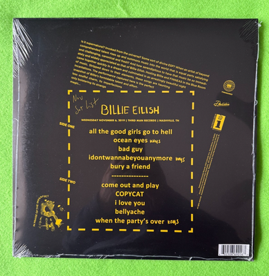 Billie Eilish Live At Third Man Record Vinyl Recors for sale