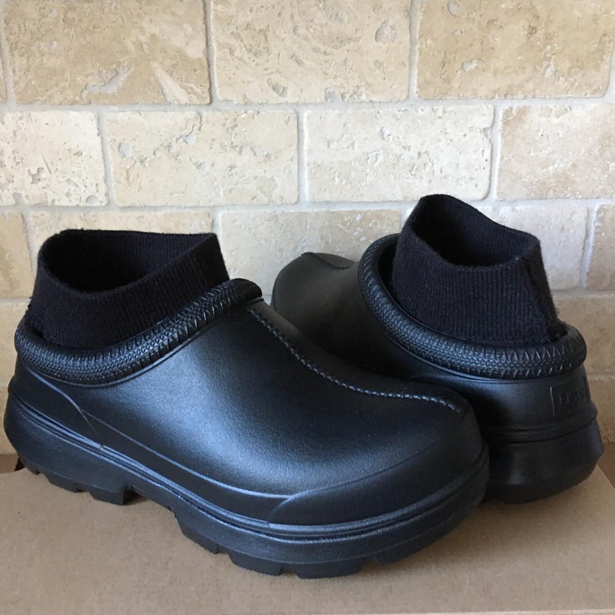 UGG TASMAN X BLACK REMOVABLE SOCK SLIP ON CLOG SHOE RAIN BOOTS
