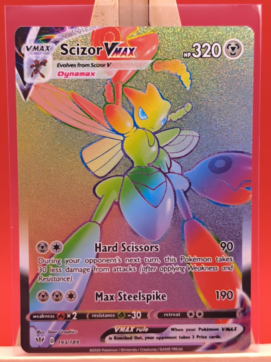Scizor VMAX 193/189 Darkness Ablaze Rainbow Rare Full Art Pokemon