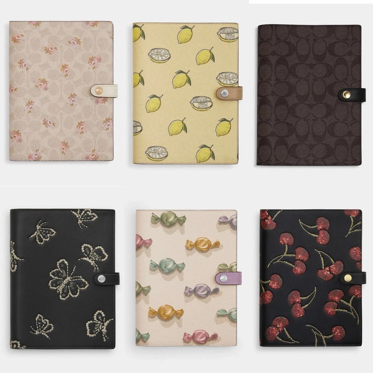 NWT Coach Notebook In Signature Canvas with strawberry/floral