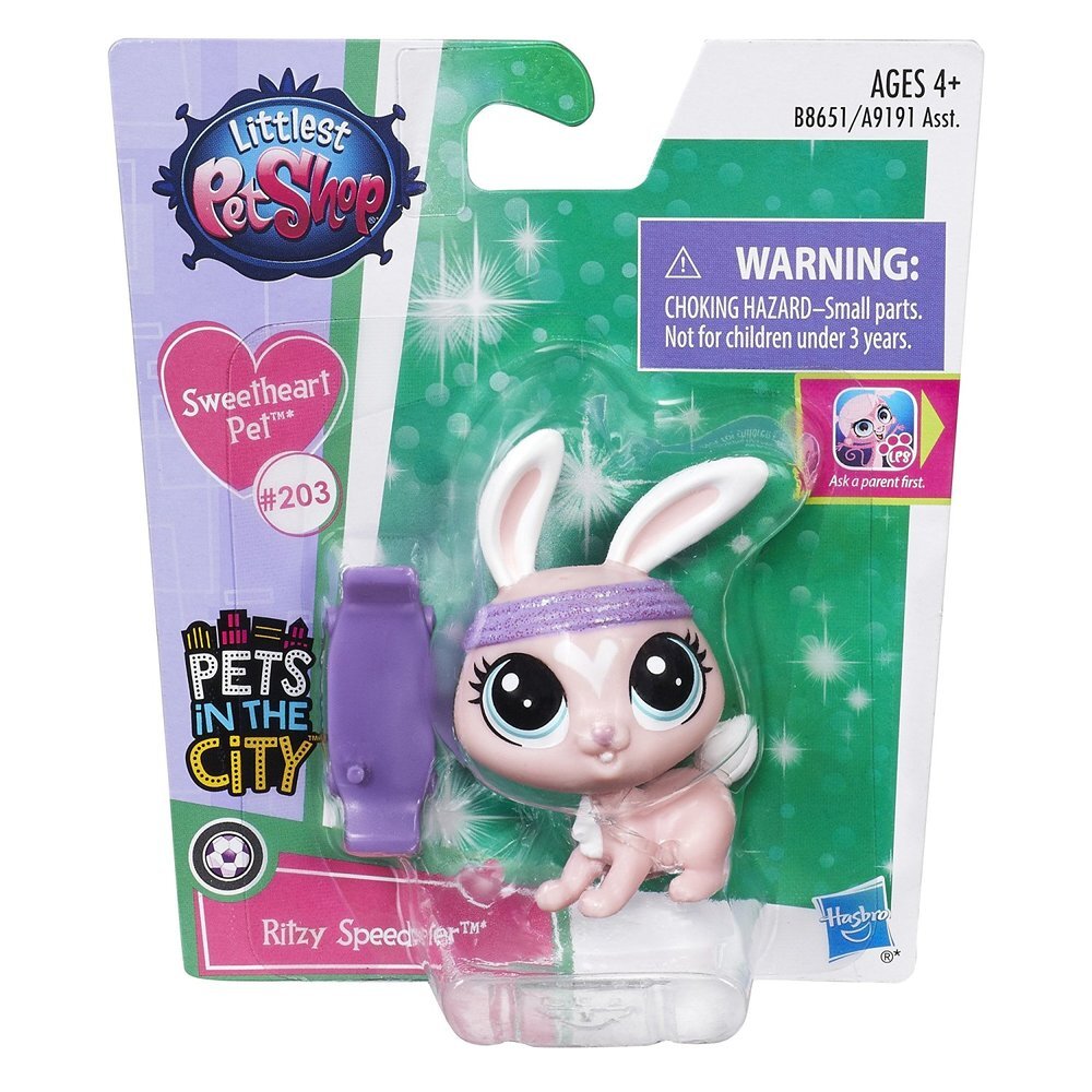 Littlest Pet Shop Pets in the CIty Ritzy Speedster Pink Bunny 203