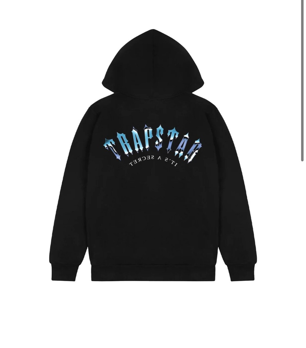 Trapstar Irongate Arch It's A Secret Hoodie Black/Chrome Medium