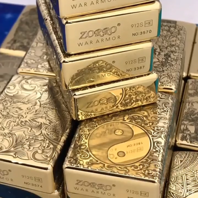 ZORRO 912S Round Dragon Sealed Windproof Lighter Carved Shell